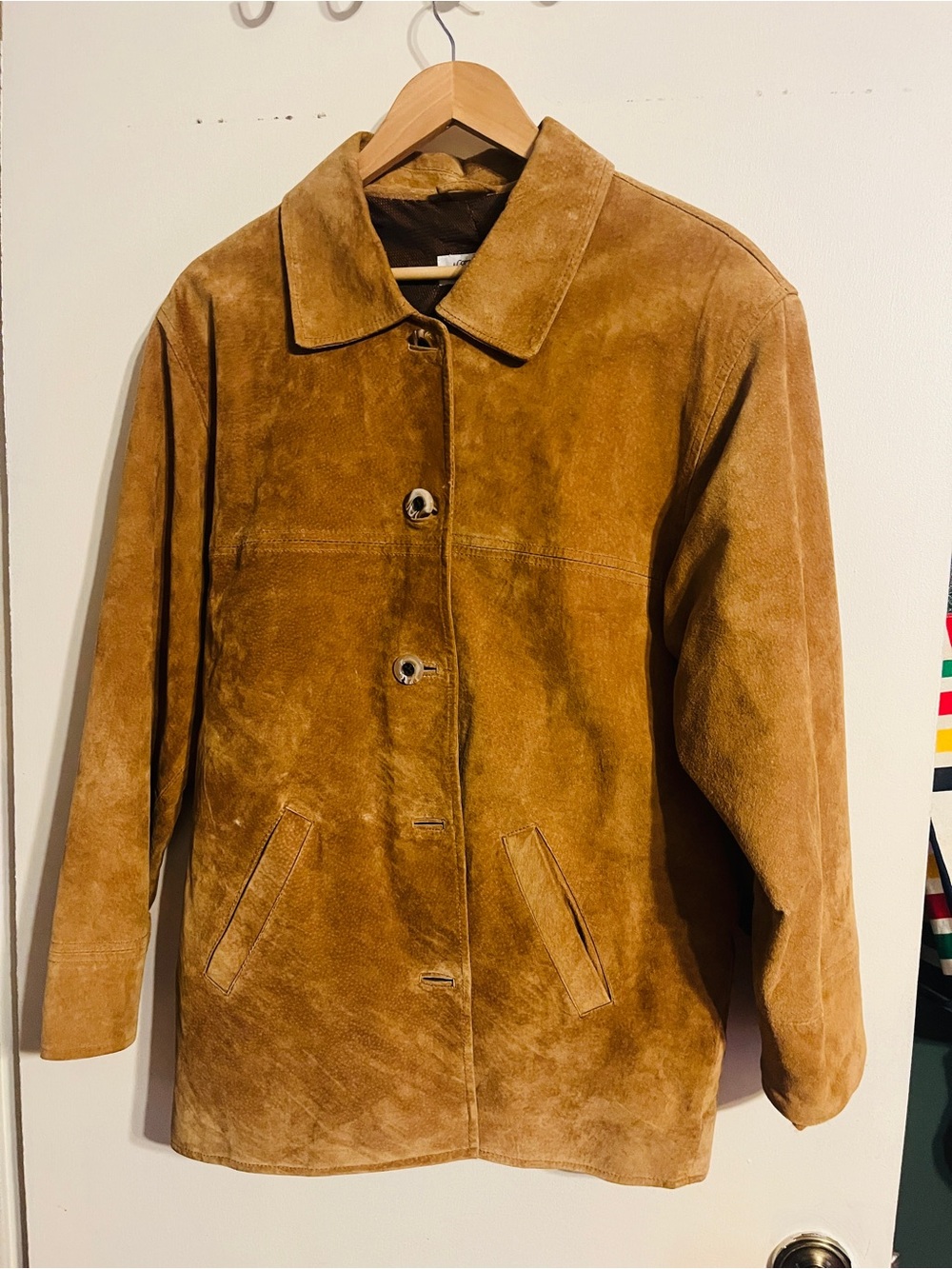 Norm Thompson Women's Tan Suede Button-Front Jacket
